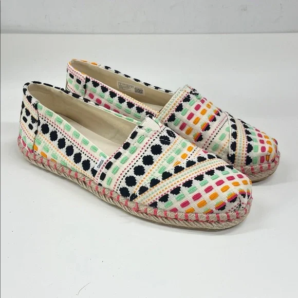 NWT Toms Alpargata Rope Espadrilles in Natural Global Woven Size 8 - Picture 1 of 7
